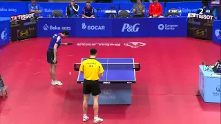 Baku 2015 TT MT semi final Dimitrij Ovtcharov - Emmanuel Lebesson Set 4/2