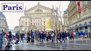 Paris, France 🇨🇵 - A walk in Paris in the rain | Paris fashion week | Paris 4K ultra HD