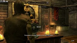 Skyrim Marriage speedrun in 2:27 IGT