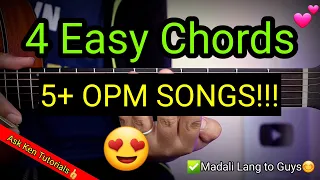 4 Easy Chords 5 OPM Songs!!!😍