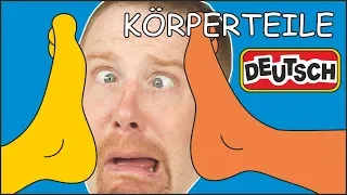 Körperteile für Kinder | Spielen mit dem Ball | Deutsch macht Spaß mit Steve and Maggie Deutsch