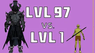 Level 97 player VS level 1 monster in an RPG