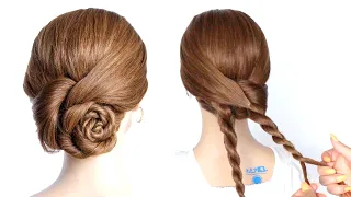 Flower UPDO Hairstyle Step By Step | Flower Bun Hairstyle by Another Braid