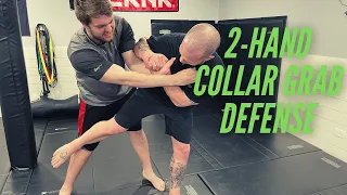 2-Hand Collar Grab Defense Against a Bigger Attacker