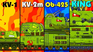 Эволюция Гибридов KV-1 vs KV-2m vs Ob-425 vs KING BOSS - Мультики про танки