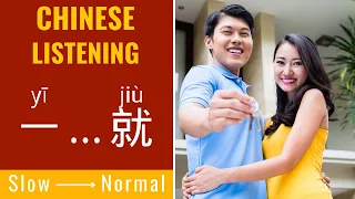 Chinese Speaking and Listening Slow to Normal | Learn Chinese Sentence Pattern in Context 一...就