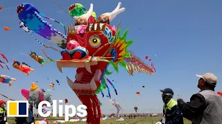 China’s annual kite festival takes off with 280-metre-long ‘dragon’ in the sky