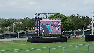 F1 Miami 2023 - First Lap View From Turn 18 Grandstands