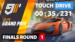 [TOUCH DRIVE] Asphalt 9 | Elite Grand Prix | Subterranean Dash | Finals Round - 1 | 00:35.231