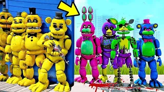 GOLDEN FREDDYs ANIMATRONICS vs BLACKLIGHT ANIMATRONICS ASSOMBRADOS? |  GTA V Five Nights at Freddy's