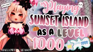 Playing Sunset Island as a level 1000! ✨💗 | Halloween Season 👻🎃