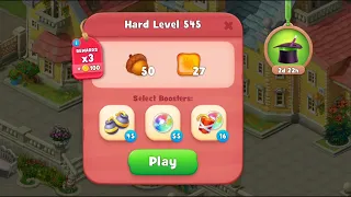 Gardenscapes Level 545 Walkthrough "No Boosters Used"