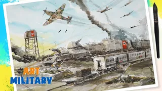 Military Art 17# 🎨 The Battle for Berlin / Armoured train - WWII / Satisfying