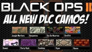 Black Ops 2 All New DLC Camos - Bacon, Viper, Graffiti, Benjamins and More!