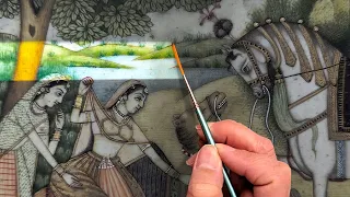 Moldy Ivory Watercolor Painting & Frame Restoration ASMR