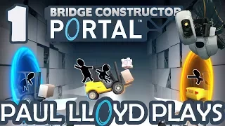 BRIDGE CONSTRUCTOR PORTAL - Level 1 to 9 (Gameplay)