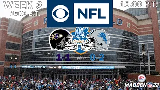 2021 NFL Season - Week 3 - Ravens at Lions (Madden 22)