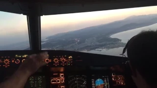 A320 Cockpit Landing in Rhodes