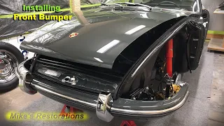 Porsche Restoration Project Installing Front Bumper.    Video 64