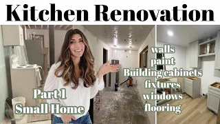 Kitchen Makeover Fixer Upper Part 1 / Creating a Kitchen from NOTHING!