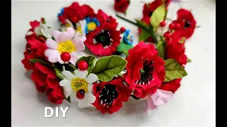 DIY🌿🌺🌿УКРАИНСКИЙ ВЕНОК СВОИМИ РУКАМИ