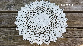 How To Crochet Pretty Daisy Doily Part 1 Round 1 - 10