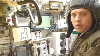 Tank T-90M "Breakthrough" inside and the work of its crew