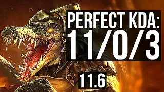 RENEKTON vs IRELIA (TOP) | 11/0/3, Legendary, 300+ games | KR Diamond | v11.6