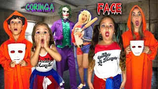 O SUMIÇO DAS FILHAS DA ARLEQUINA E DO CORINGA - BANHO DE BANHEIRA - VIRAMOS FACES POR UM DIA