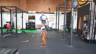 High Hurdle Lateral Hops Medicine Ball | Plyometric | Strength and Conditioning Exercises