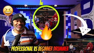 Professional Vs Beginner Drummer (Feat. Nyango Star) - Producer Reaction