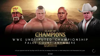 WWE 2K20 Brock Lesnar VS JBL,The Rock,Hulk Hogan Fatal 4-Way Elm.Match WWE Undisputed Title