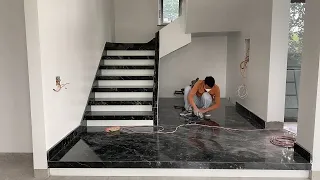 How do install a new style of granite stairs, a new design for the stairs