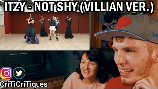 ITZY - NOT SHY DANCE PRACTICE VILLIAN VERSION (COUPLE REACTION!)