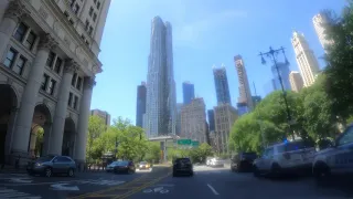 Driving Downtown - Brooklyn Bridge - New York City USA - USA