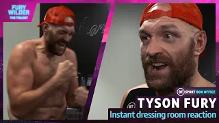 "I'll come back and hunt you down!" Tyson Fury dressing room interview after Wilder third fight win