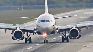 Аэрофлот Airbus A321 Посадка "в присядку" с дрифтом Аэробус А321