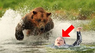 This Bear Saw Her Drowning And Crying For Help. Then, He Got Into The Water And…