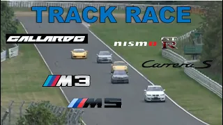 Track Race #20 | Gallardo vs GT-R vs Carrera S vs M3 vs M5