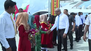 President visits Laamu Atoll Hithadhoo Island