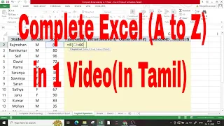 Excel beginner's to Advanced in Tamil in 1 Video | Excel Tamil Vathiyar | Excel in Tamil