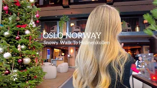 OSLO NORWAY, Christmas & Snow Walk To Holmenkollen 🇧🇻 Virtual Walking Tour 4K/60 ftp