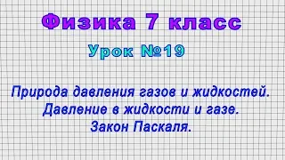 Физика 7 класс (Урок№19 - Природа давления газов и жидкостей. Закон Паскаля.)