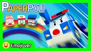 Emoji Ver. | Let’s find the rainbow! | Paper POLI [PETOZ] | Robocar Poli Special