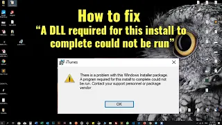 Fix A DLL required issue | How to fix "A DLL required for this install to complete could not be run"