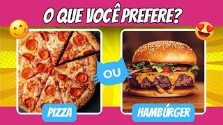 O QUE VOCÊ PREFERE? PIZZA OU HAMBÚRGUER? jogo das escolhas | Edição Comida