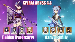 C0 Raiden Hypercarry & C1 Ganyu Shenhe Xianyun Family | Spiral Abyss 4.4 | Genshin Impact