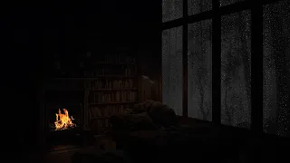 Rain, Fireplace & Reading Nook for Deep Sleep - Unwind and Relax for Deeper Rest