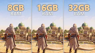 8GB vs 16GB vs 32GB RAM - Assassin's Creed Mirage