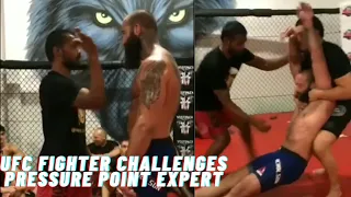 UFC fighter Alex Nicholson challenges Kyusho Expert Bruce Iron Lion Knocked out with Pressure Points